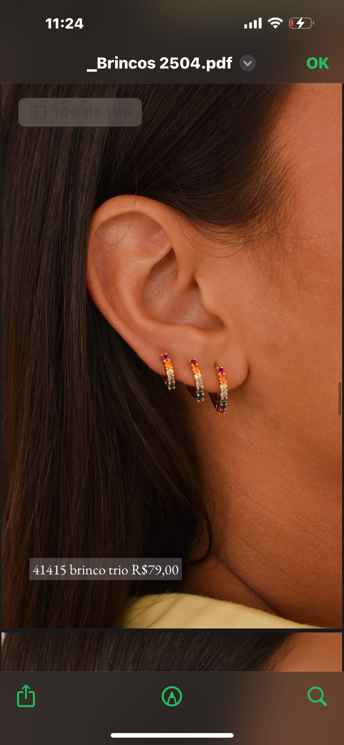 Medium colored hoop earring