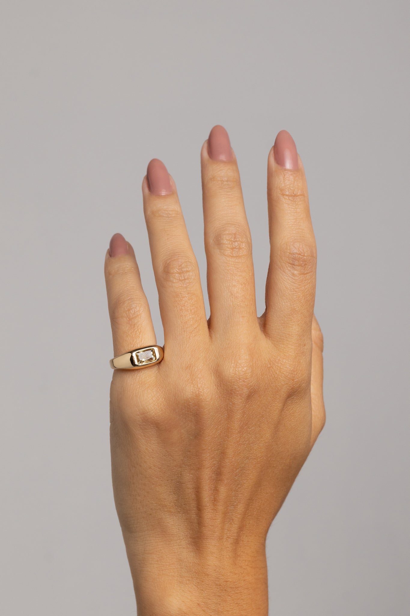Yellow Zirconia Pinky Ring