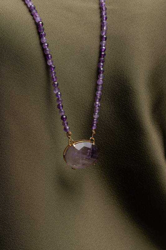 Long Amethyst Necklace – 80 cm