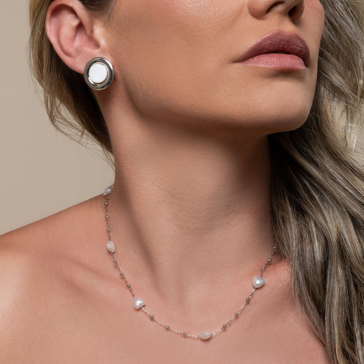 Heart Necklace with Synthetic Pearl