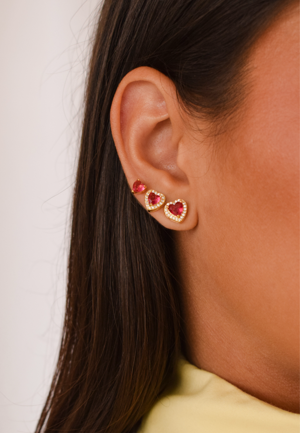 Natural stone heart earring
