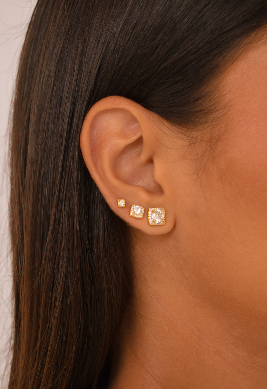 Zirconia square earring