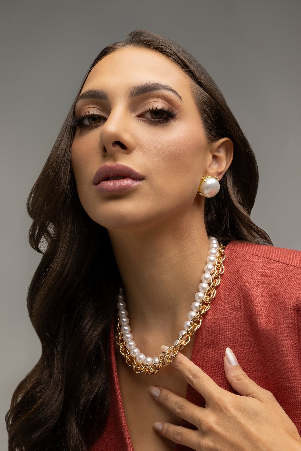 Large Shell Pearl Boot Earrings