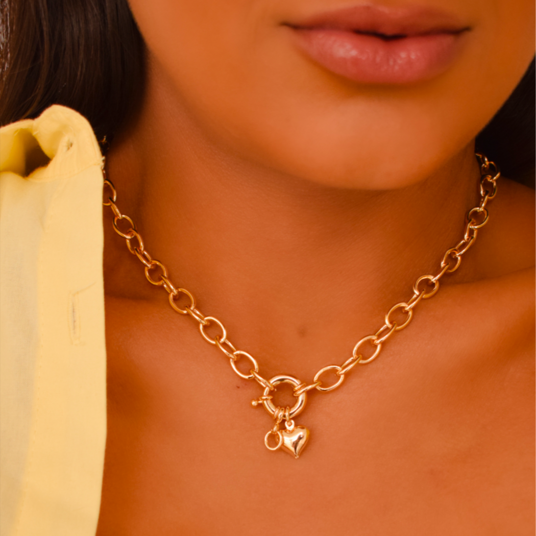 Heart link necklace