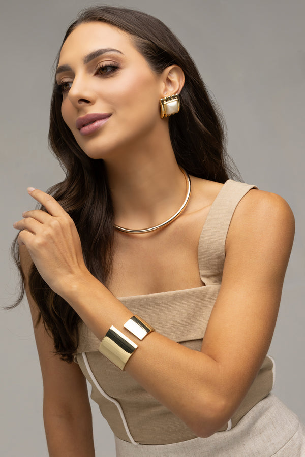 Modern Gold-Plated Torque Necklace