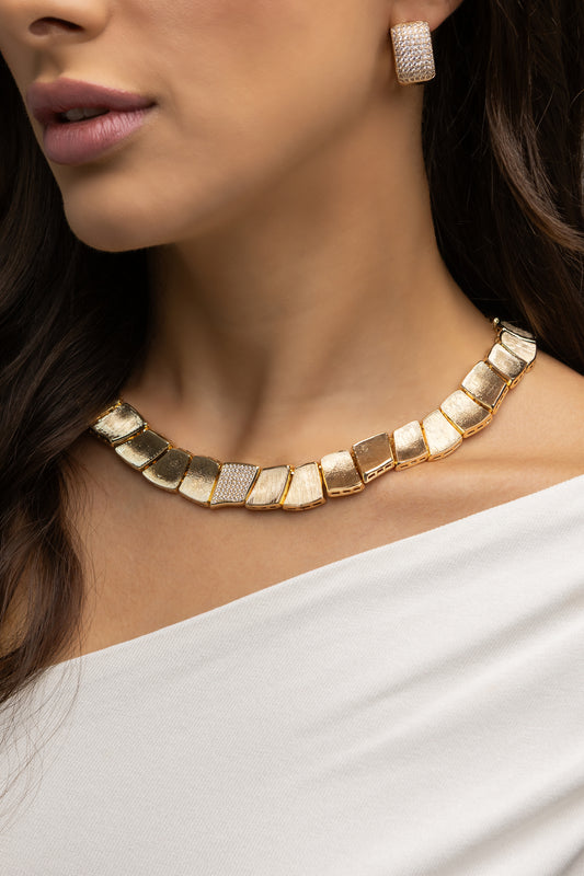 Matte Max Necklace with Zirconia – 45 cm