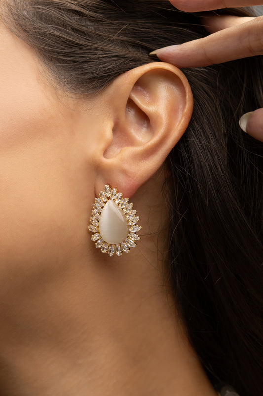 Cat Eye & Zirconia Drop Jewelry Set