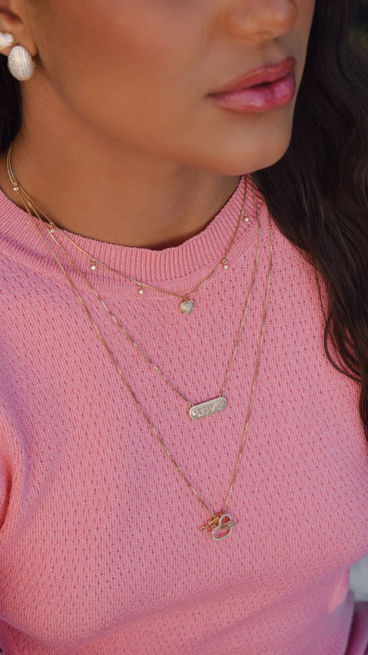 Heart necklace studded with hangings