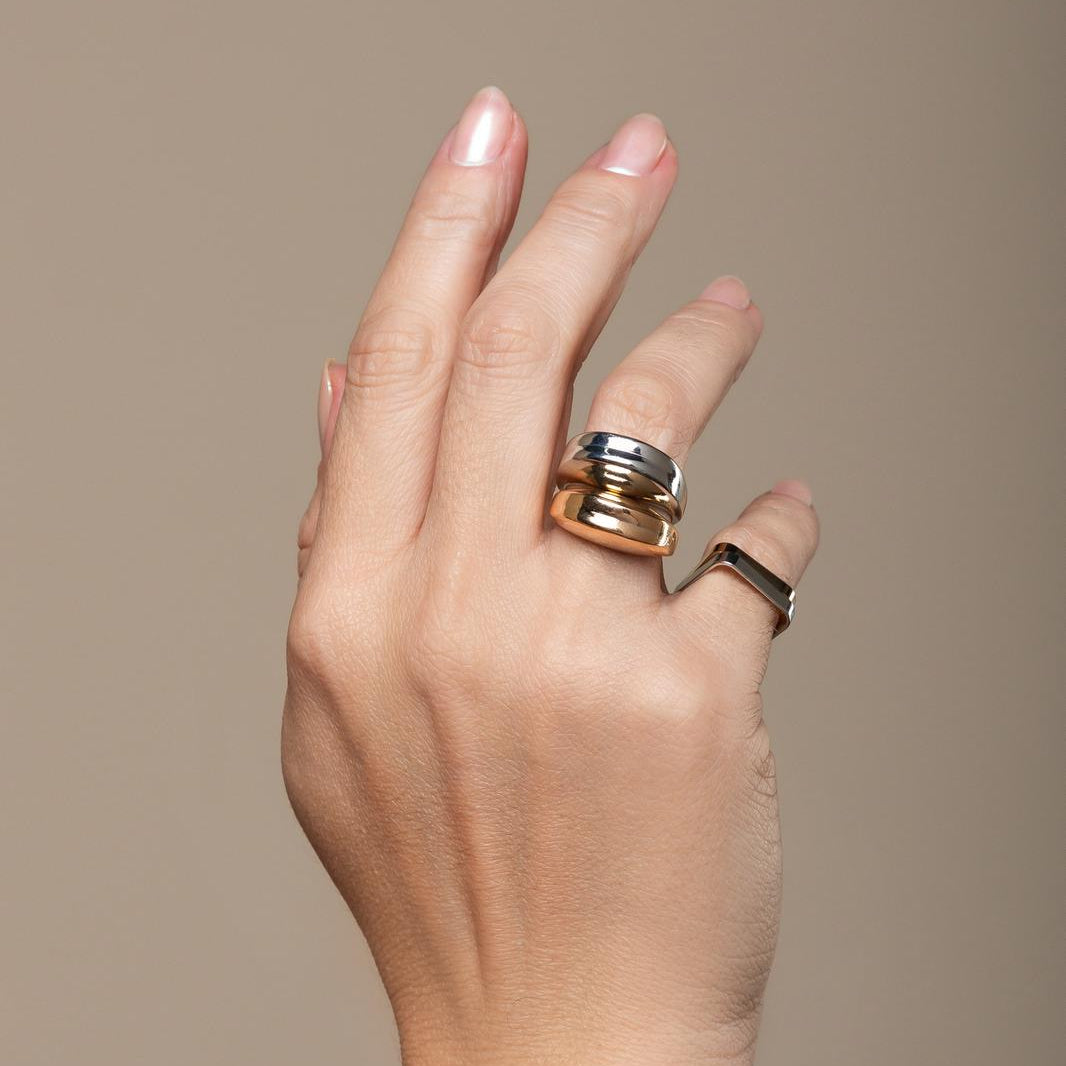 Adjustable Double Two-Tone Ring