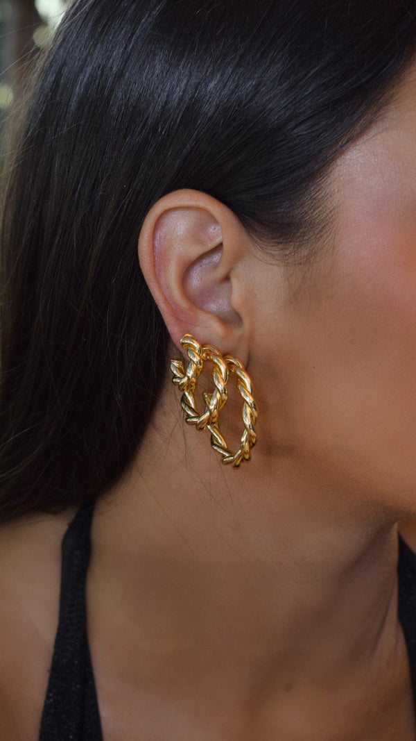 Twisted Hoop Earrings Small