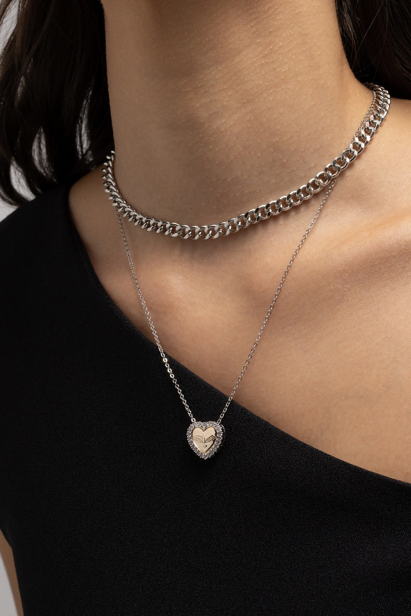 White Gourmet Link Choker 35+5cm