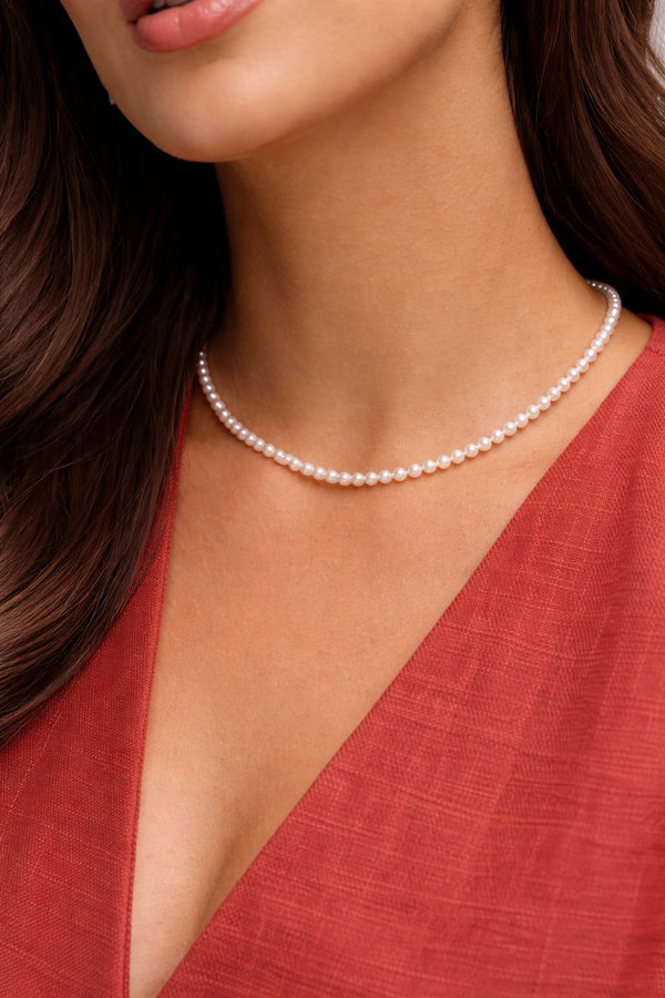 Delicate Shell Pearl Necklace (4mm)