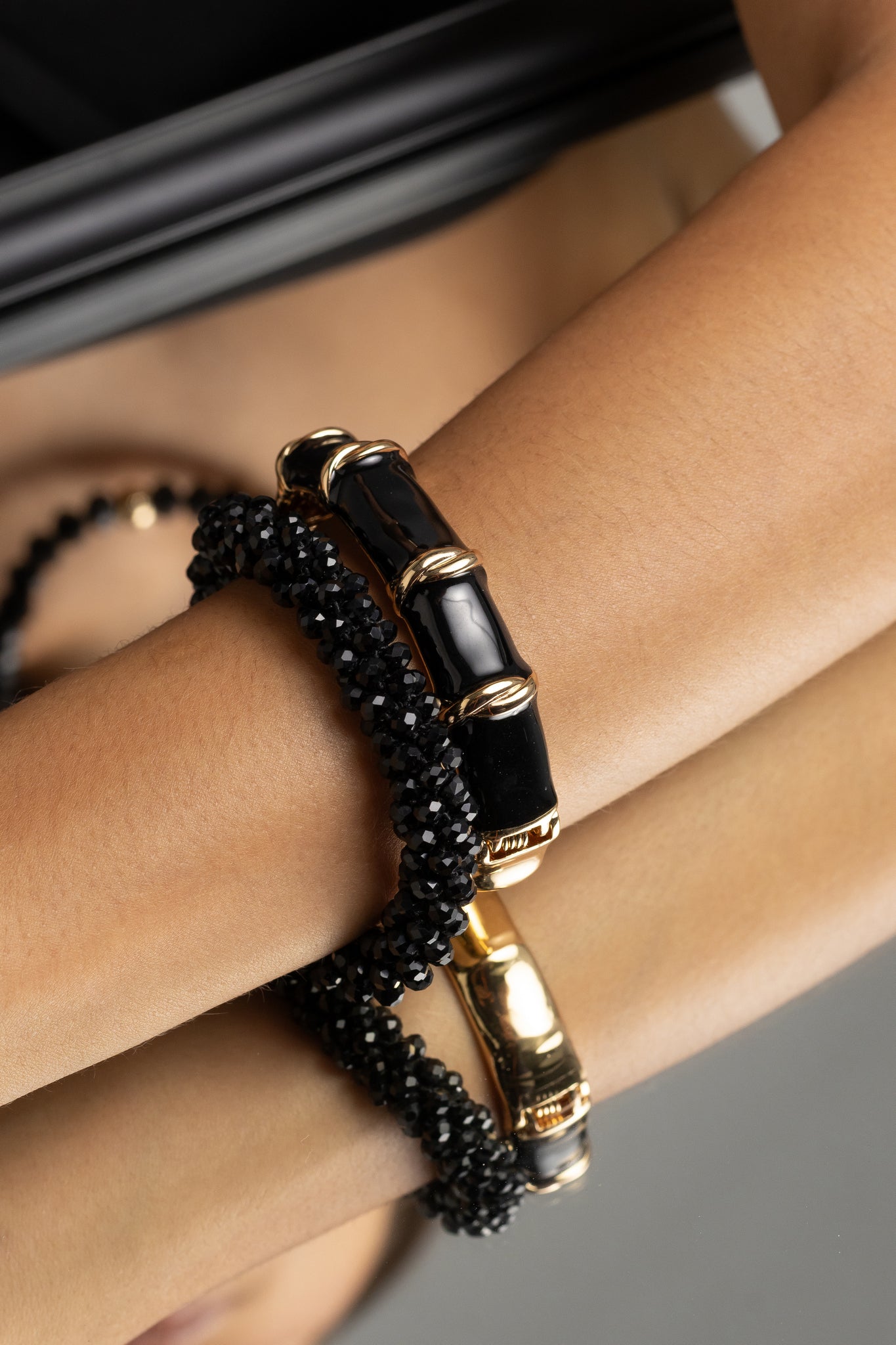 Interlaced Silicone Crystal Bracelet