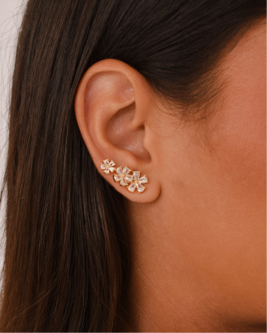 Zirconia flower earring