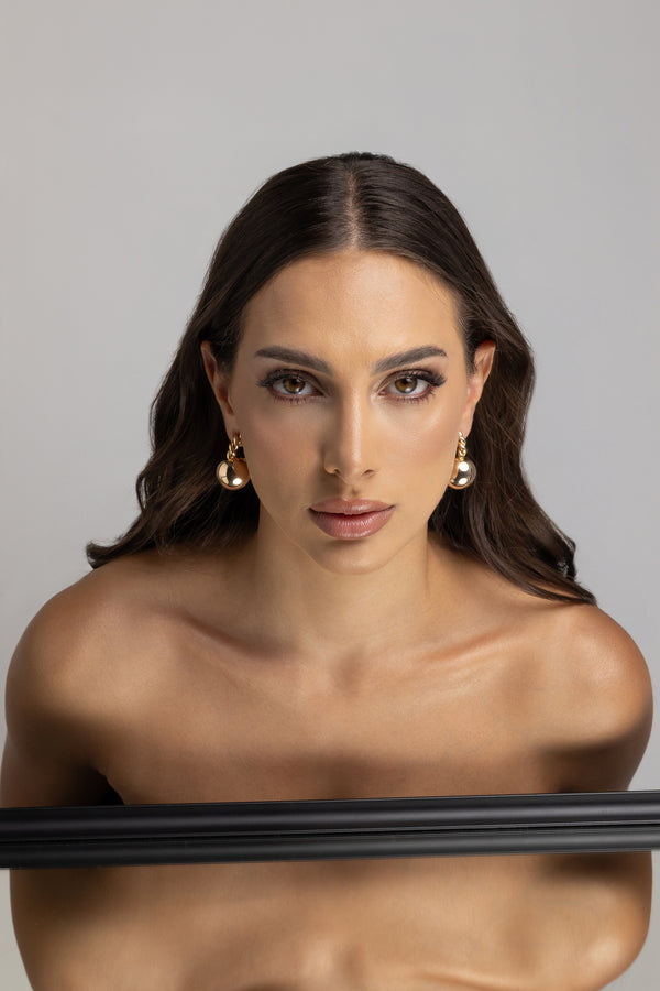 Twisted Hoop Ball Earrings