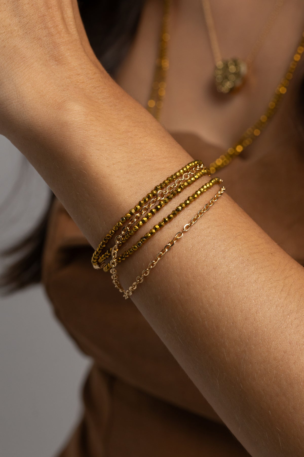Golden Crystal Bracelet – 69 + 3.5 cm