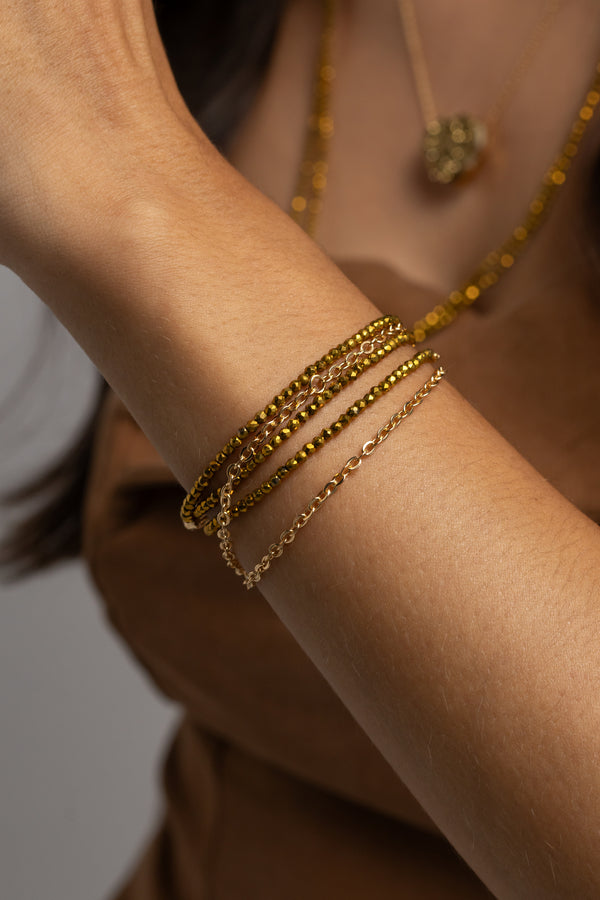 Golden Crystal Bracelet – 69 + 3.5 cm
