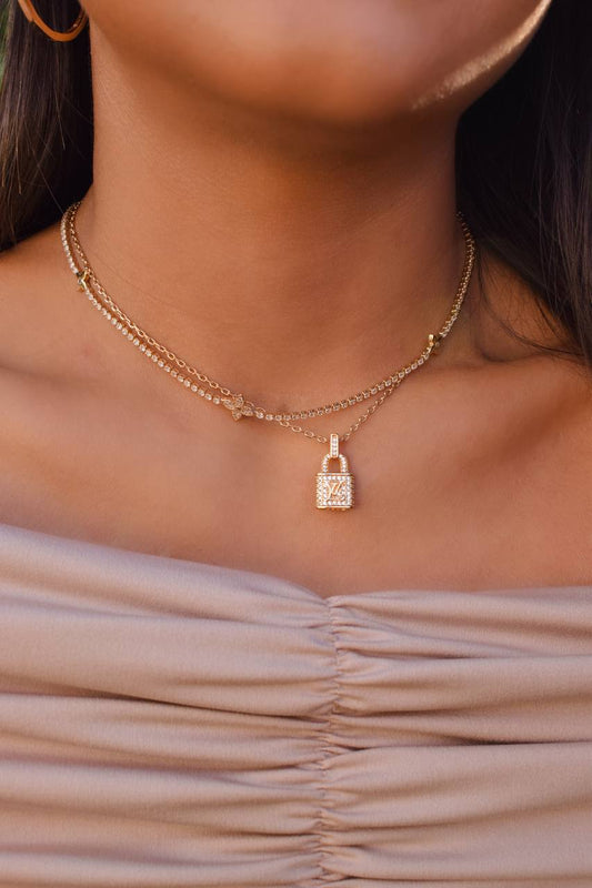 LV studded inspiration necklace