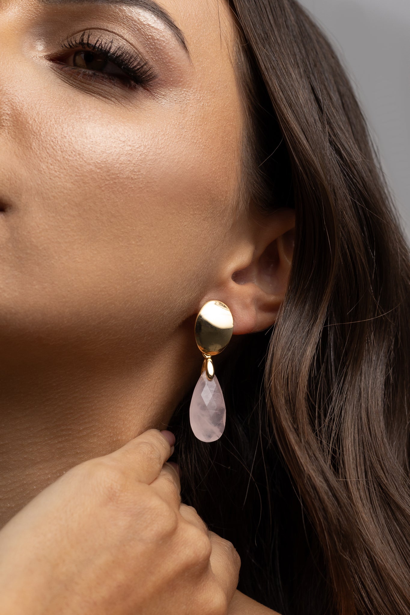 Pink Quartz Teardrop Set – 45 cm