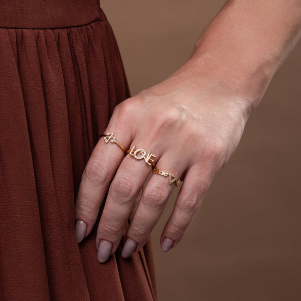 Zirconia Flower Ring