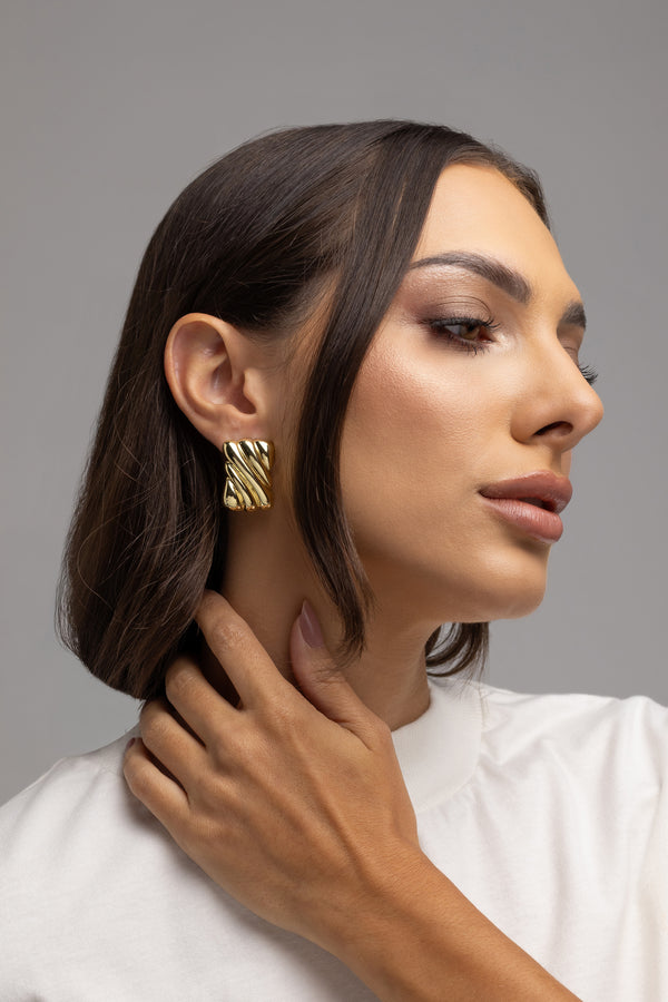 Striped Square Earrings