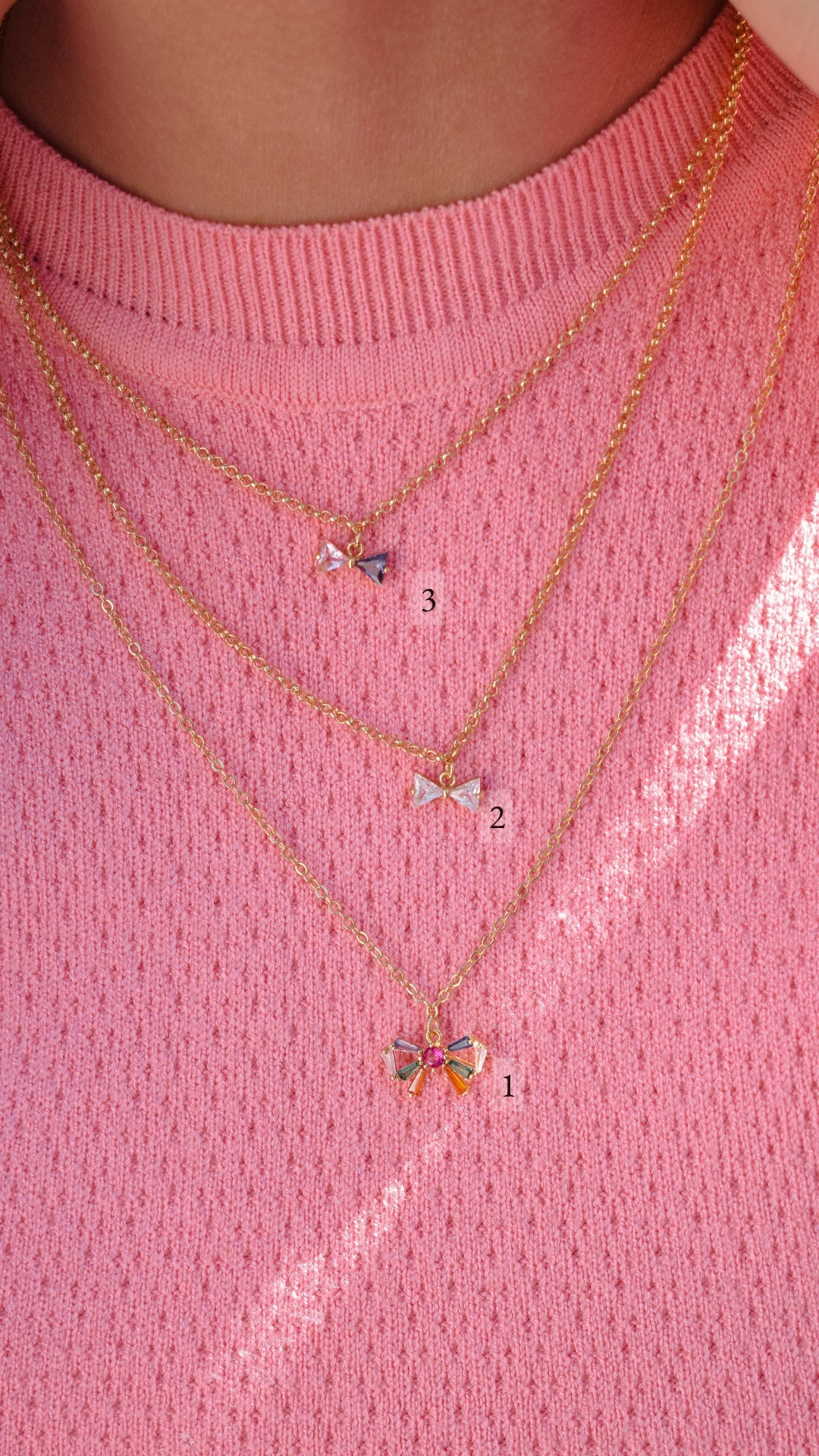 Necklace number 1 colored bow