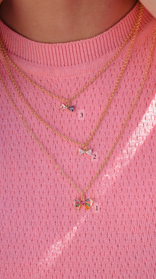 Necklace number 3 purple and pink bow