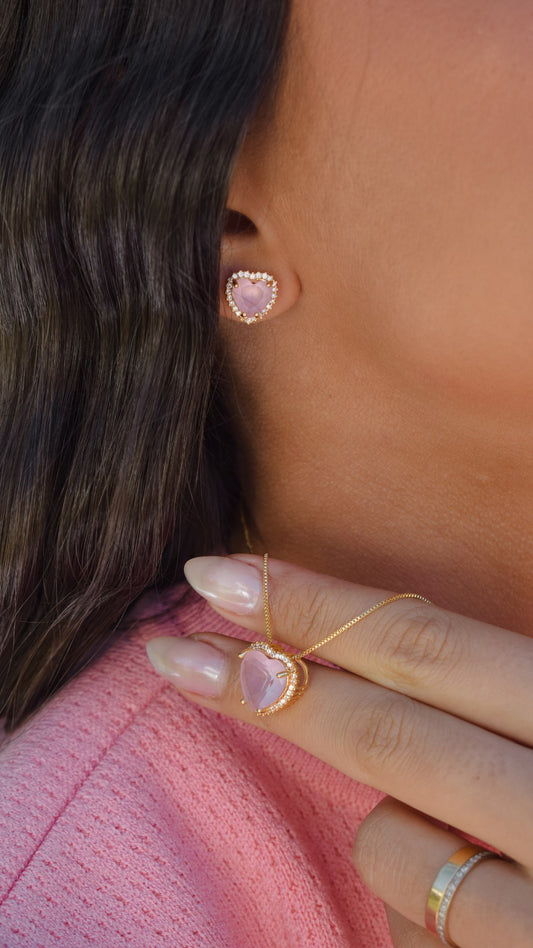 Natural stone set with zirconia