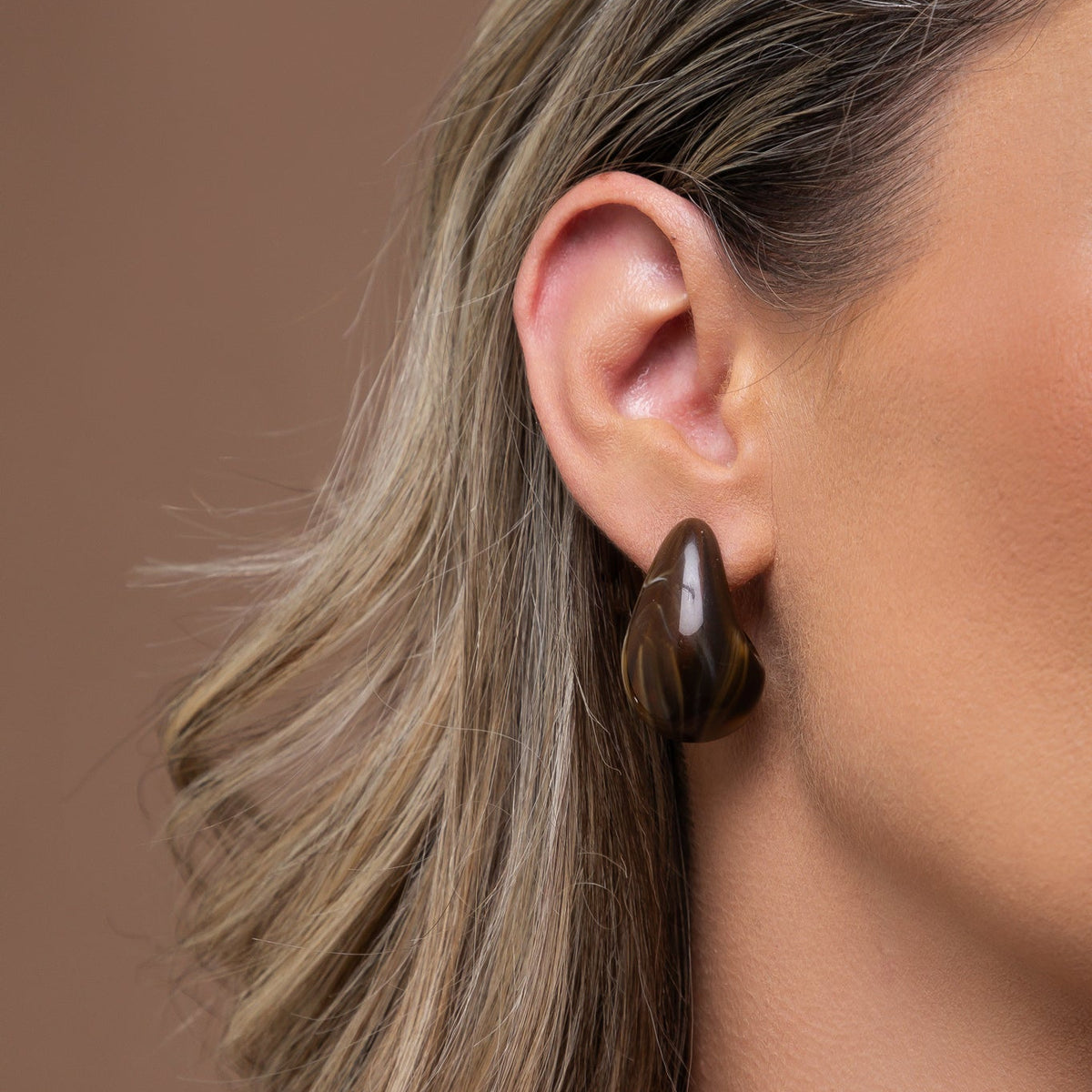 Dark Resin Drop Earrings
