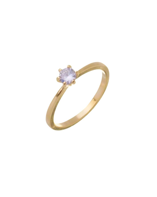 Plain Sun Ring with Zirconia