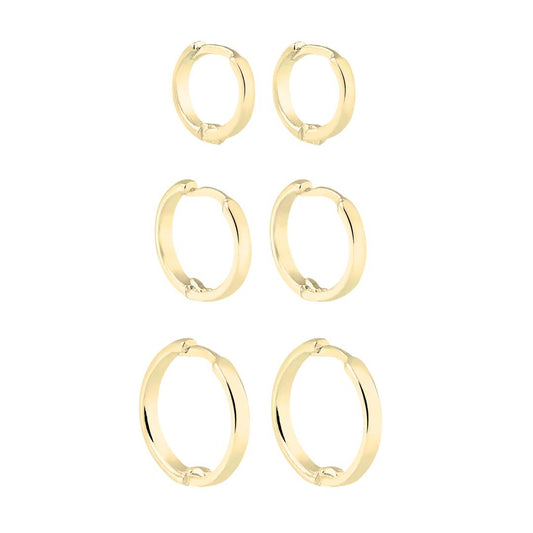 Thick Plain Hoop Earrings