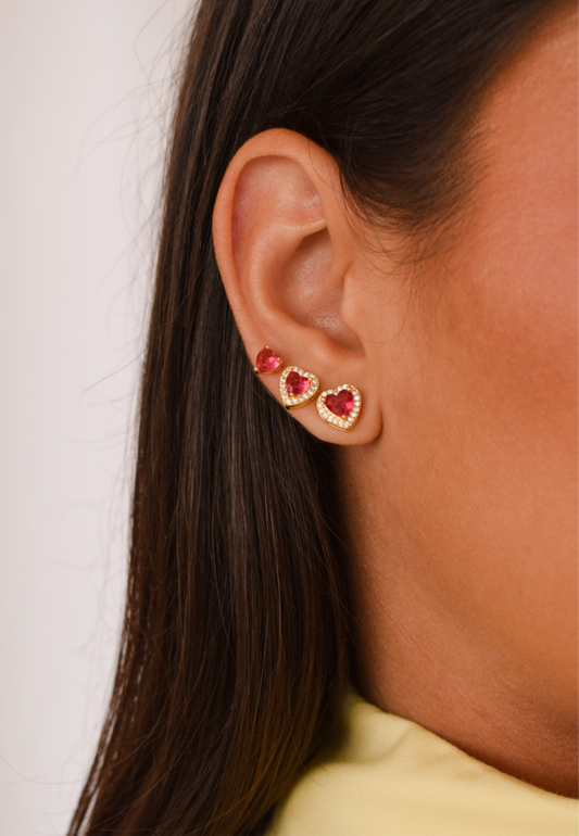 Natural stone heart earring