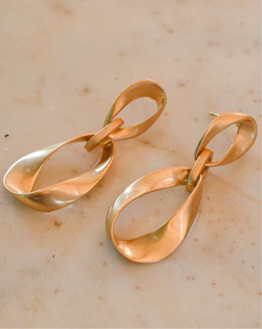 Large matte organic earring