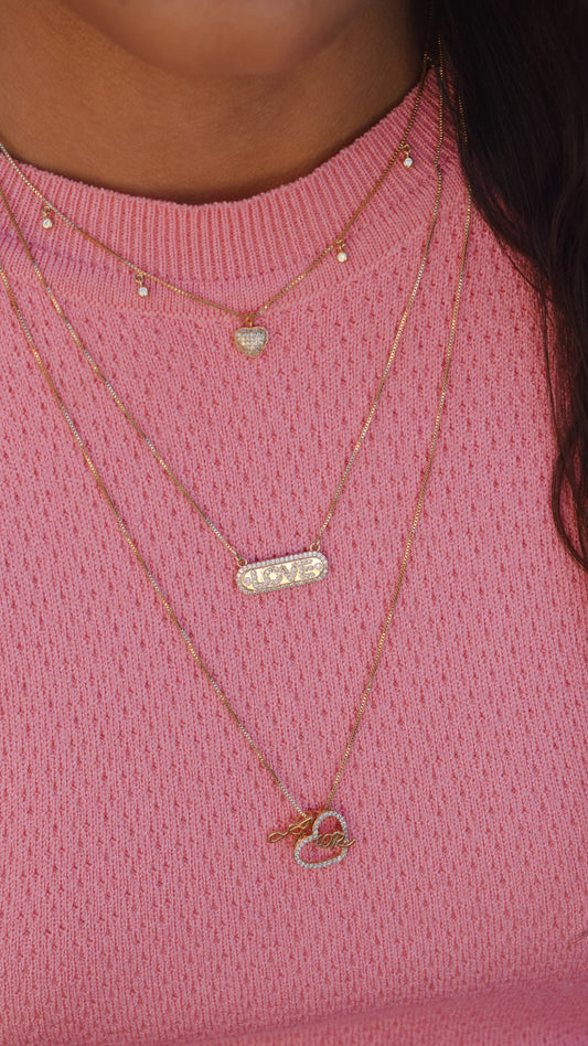 Heart necklace studded with hangings