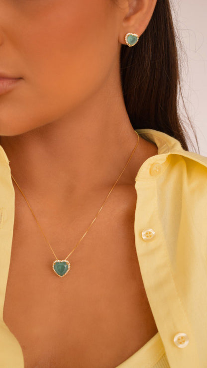 Heart set with zirconia around