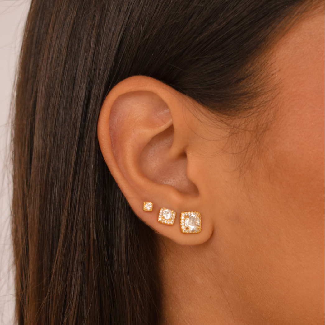Zirconia square earring