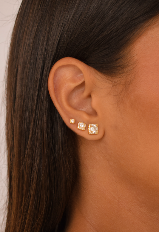 Zirconia square earring