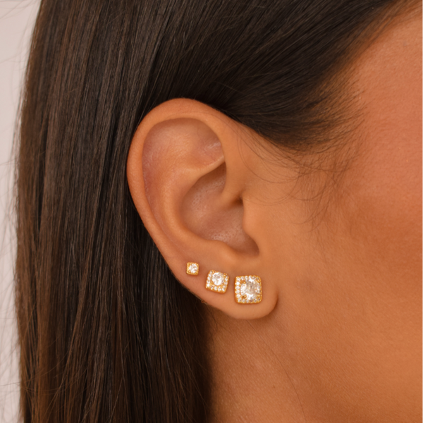 Zirconia square earring