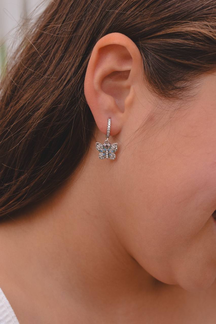 Kids Butterfly Hoop Earrings
