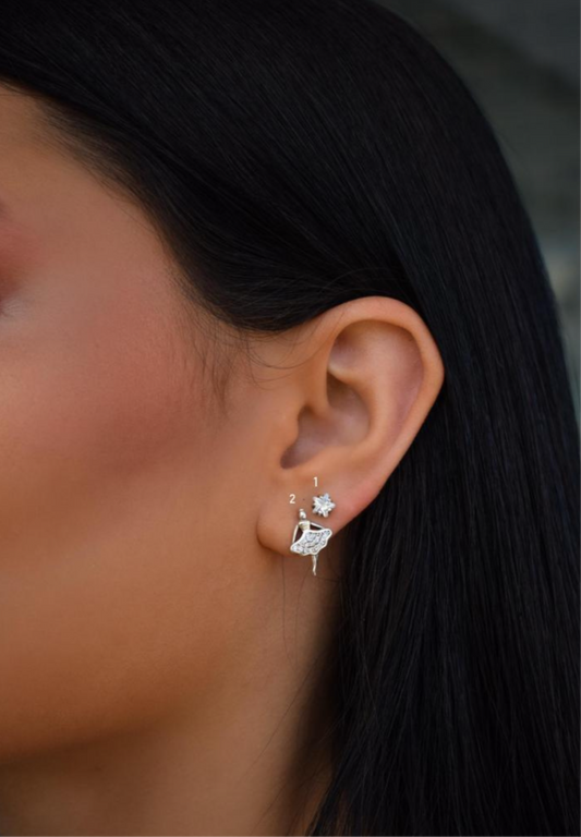 Silver ballerina earring