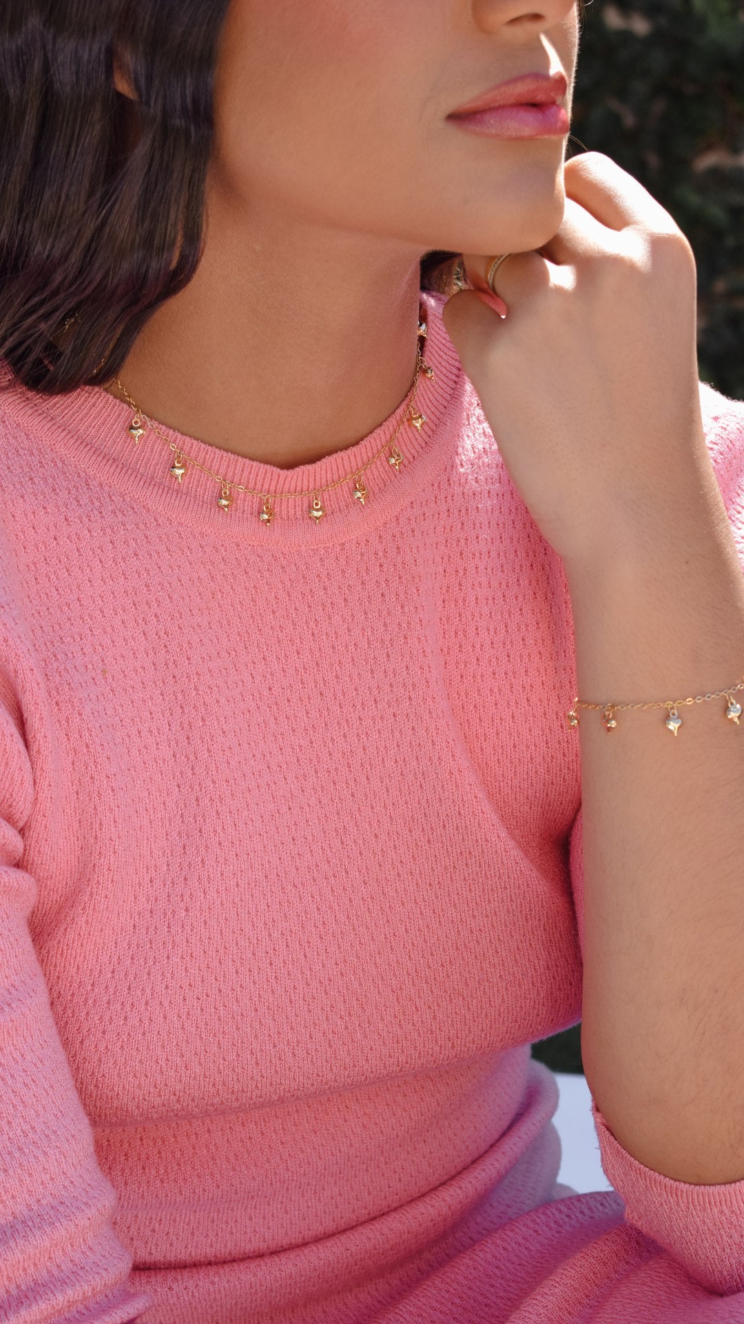 Hanging hearts bracelet