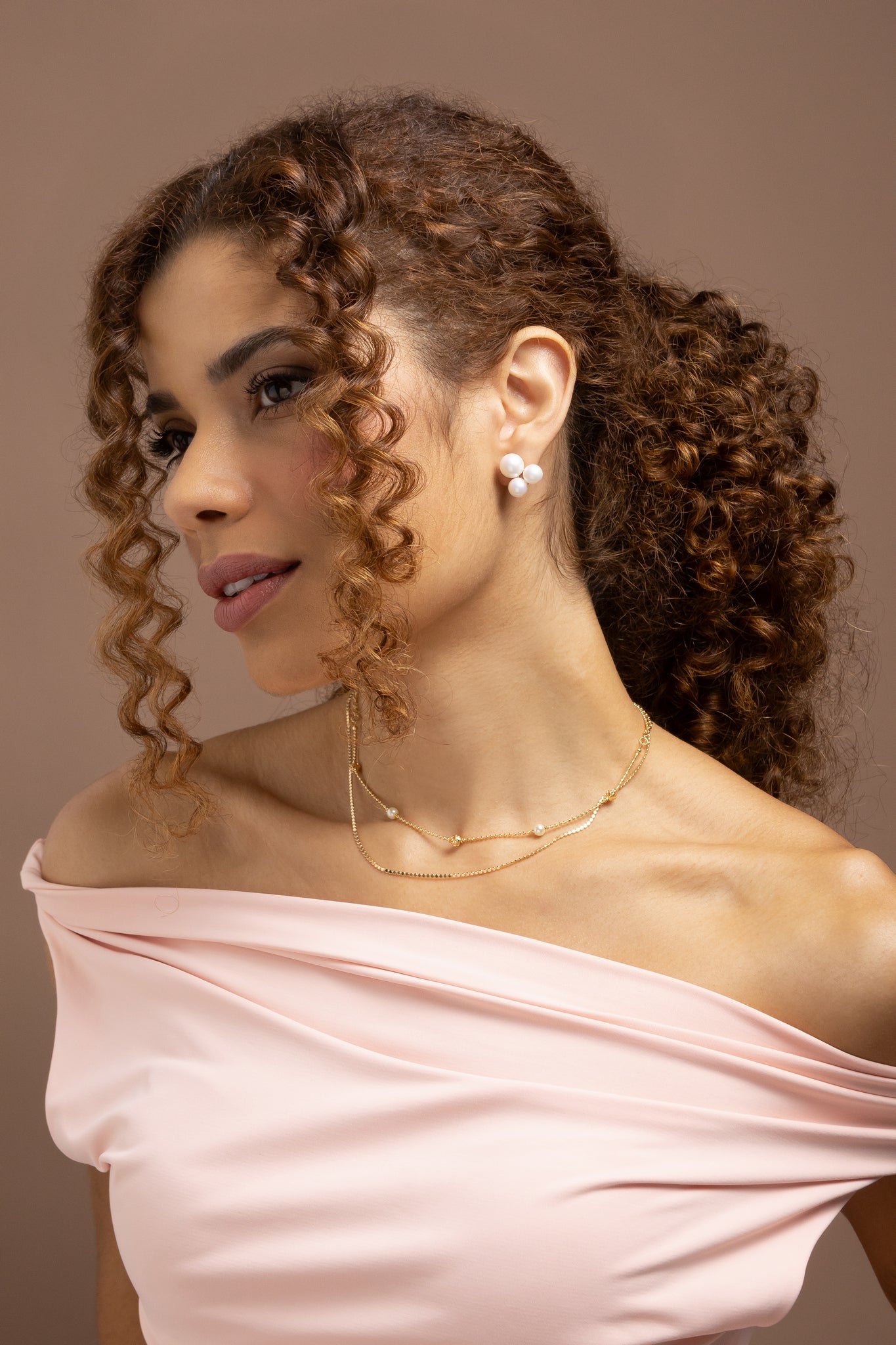 Triple Shell Pearl Statement Earrings