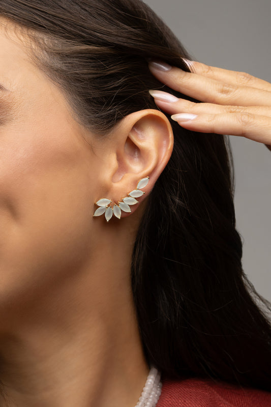 Navette Candle Crystal Earcuff Earrings