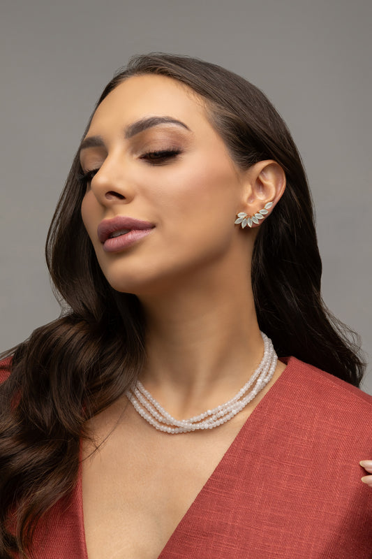 Navette Candle Crystal Earcuff Earrings