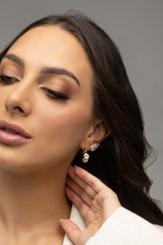 Candle-Shaped Crystal Earrings with Zirconia