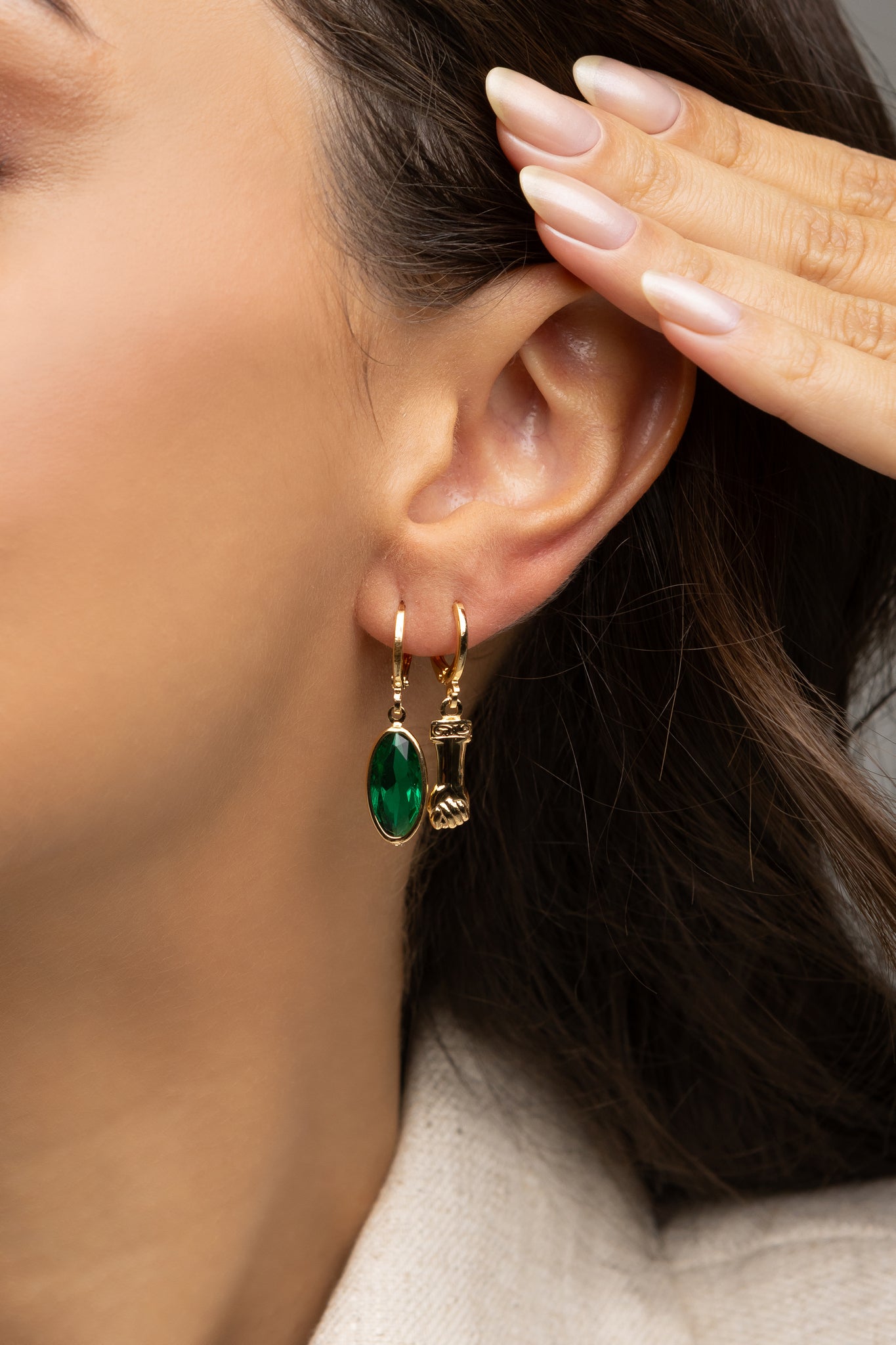Double Green Figa Earrings