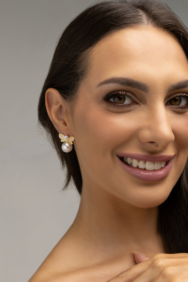 Bee Base Ball Earrings