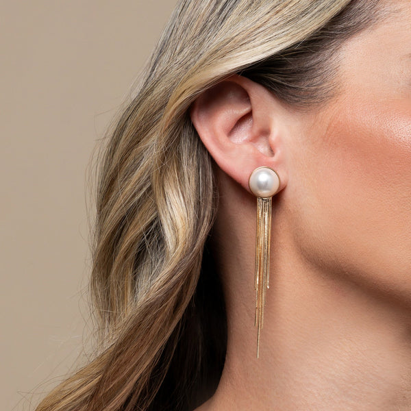 Shell Pearl Earring with Chains