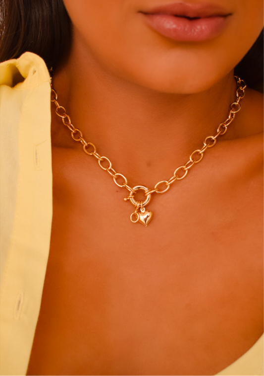 Heart link necklace