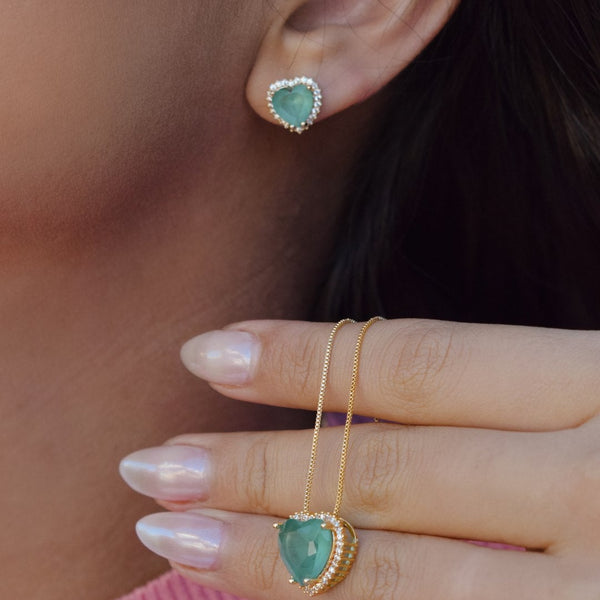 Natural stone set with zirconia